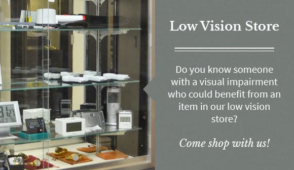 Graphic link to the Low Vision Store page at Mary Bryant Home